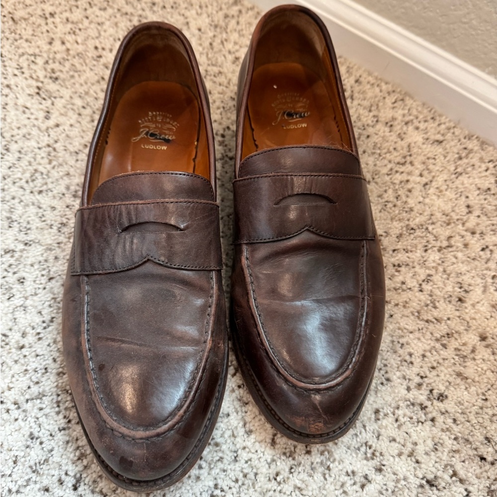 J. Crew Ludlow Brown Leather Loafers - Men’s Size 12